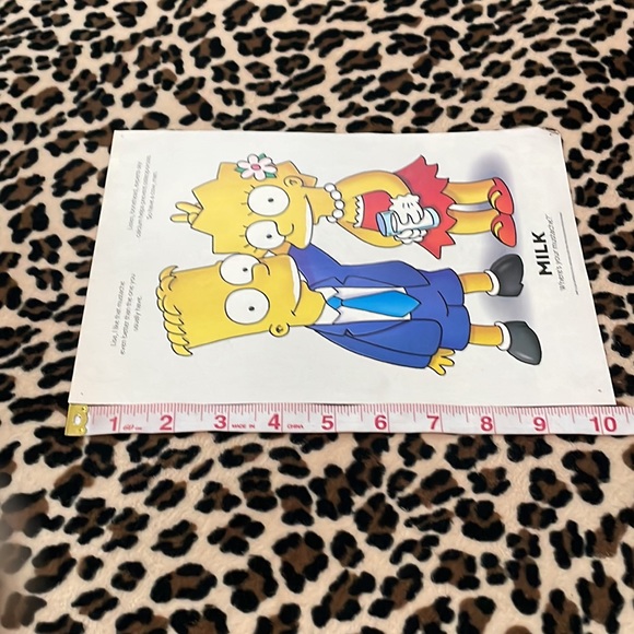 1996 BART & LISA SIMPSON 💛 Vintage Milk Print Ad Magazine Frame Mustache Homer - Picture 4 of 13